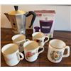 Image 1 : Bialetti Moka Express Stovetop Espresso Maker and Mixed Mug Set