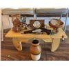 Image 1 : Home Decor: Stools, Pottery Vase, Westclox Clock and More!
