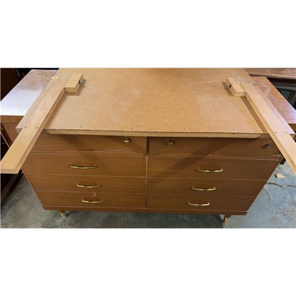 Vintage Wood Dresser With Mirror