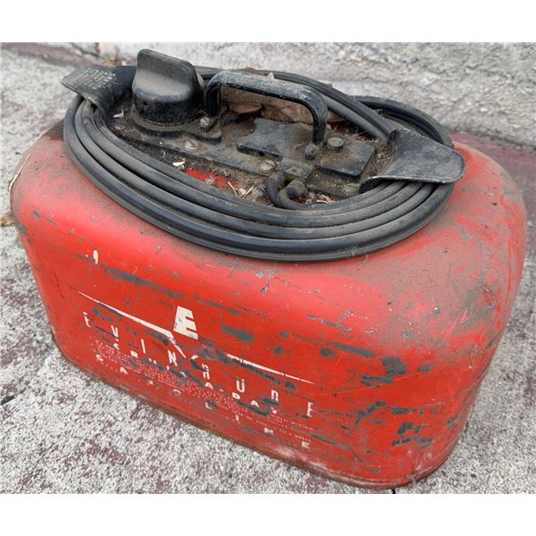 Vintage Evinrude Steel Outboard Marine Gasoline Tank With Fuel Line