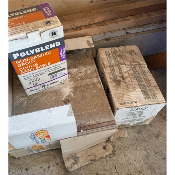 Polyblend Non-Sanded Grout and Gres Fine Porcelain Tile Lot