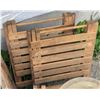 Image 5 : Stoneware Jugs and Glass Bottles with Canada Dry Wooden Crate, Folding Slat Stools