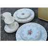 Image 2 : Dresden Floral Dish Set, Vintage GE Toaster, Pyrex Glass Percolator, Breadbox