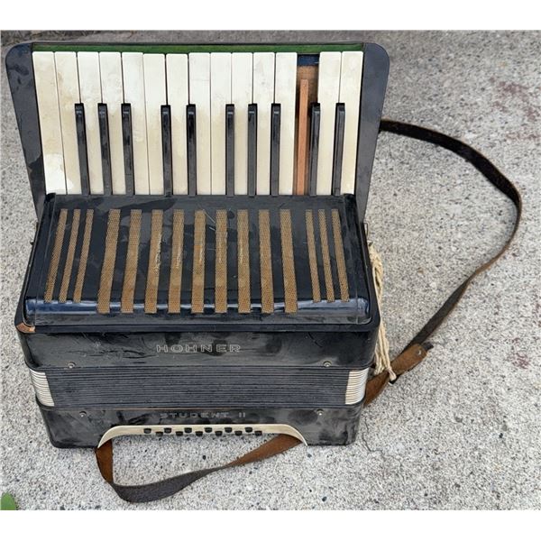Vintage Hohner Student II Accordion With Shoulder Strap