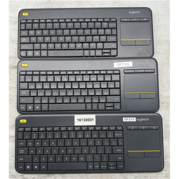 Lot of (3) Logitech K400+ Wireless Keyboards w/Built in Touchpad