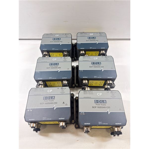 Lot of (6) Sola #SCP 102D24X-C02 Power Supplies