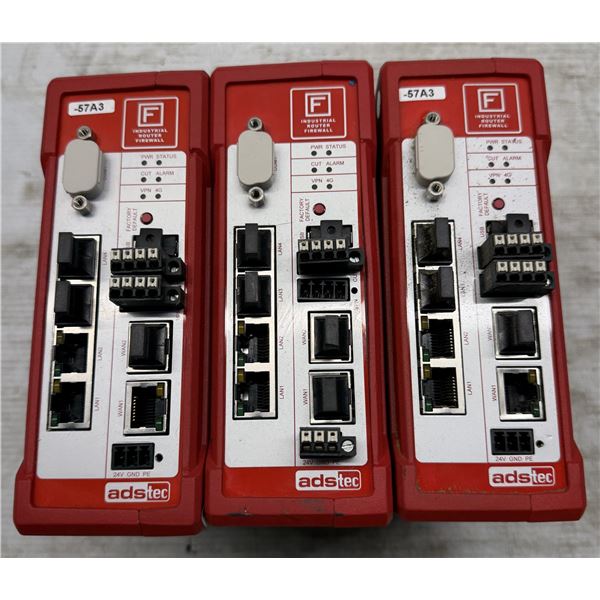(3) ADS Tec #DVG-IRF2601 003-AA AM.10 Type IRF2000 Industrial Router Firewall