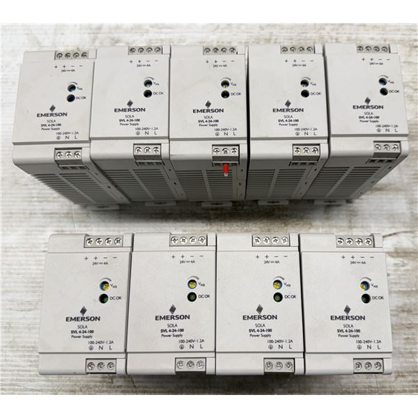Lot of (9) Emerson #SVL 4-24-100 Power Supplies