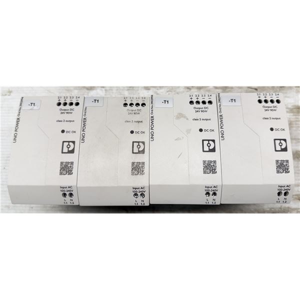 (4) Phoenix Contact #2902994/UNO-PS/1AC/24DC/90W/C2LPS Power Supplies