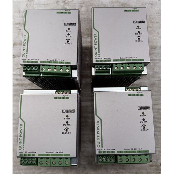 (4) Phoenix Contact #2866802/QUINT-PS/3AC/24DC/40 Power Supplies