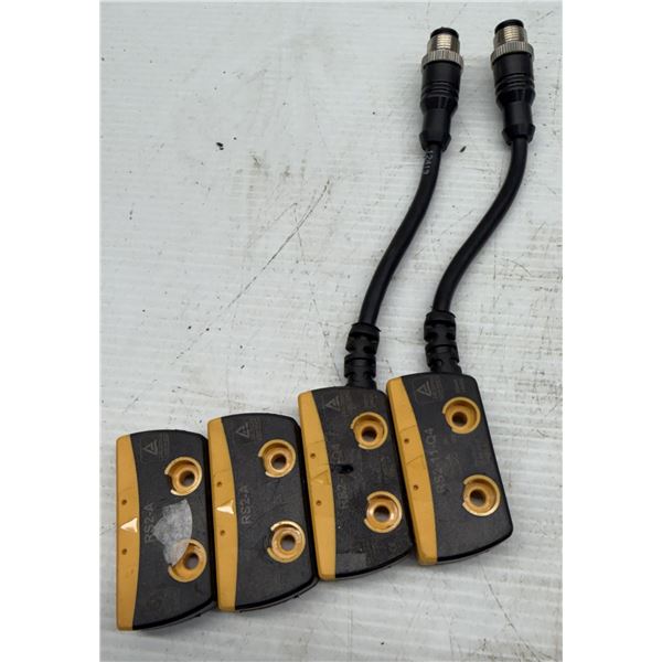 Lot of (4) Eaton Magnetically Actuated Safety Interlock Switches 2-#RS2-A & 2-#RS2-11-Q4