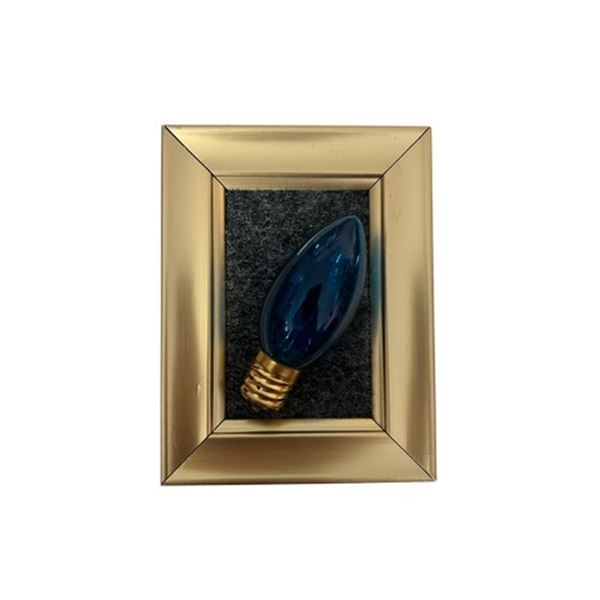 Graceland Blue Christmas Light Bulb Framed Display