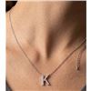Image 1 : PAVOI 'K' Initial Necklace Silver Tone