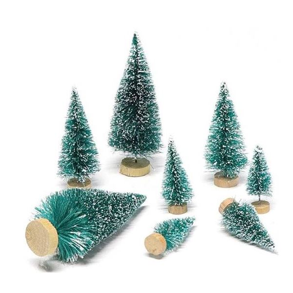 Bulk Miniature Artificial Pine Trees Lot Aprox 24 pc
