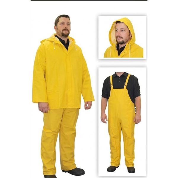 Yellow 2-Piece Rain Suit, Size Large