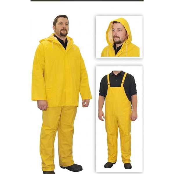 Yellow 2-Piece Rain Suit, Size Large