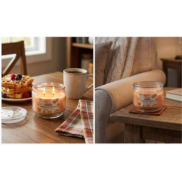 Lot of 4 - Candle-lite Homemade Waffles Candle 10 oz