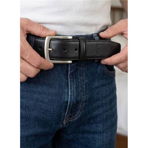 Roots Black Leather Belt Size 32-34