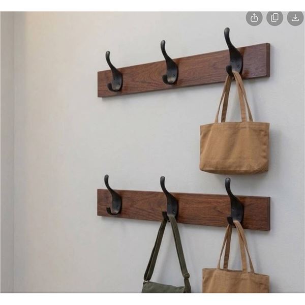 Lot of 2 - Amazon Basics Wall Mounted Coat Rack, Espresso