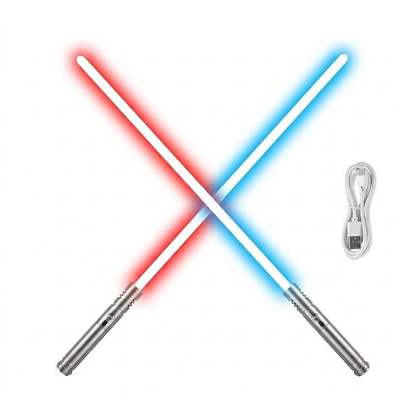 2pcs Alloy Light-Saber Set Silver