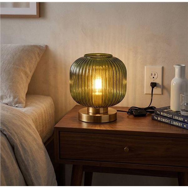 DoungRos Green Glass Table Lamp