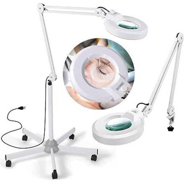 Magnifying Floor Lamp with 5-Wheel Base