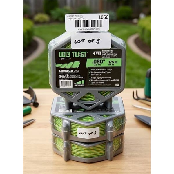 Lot of 3 Ugly Twist Trimmer Lines 175'
