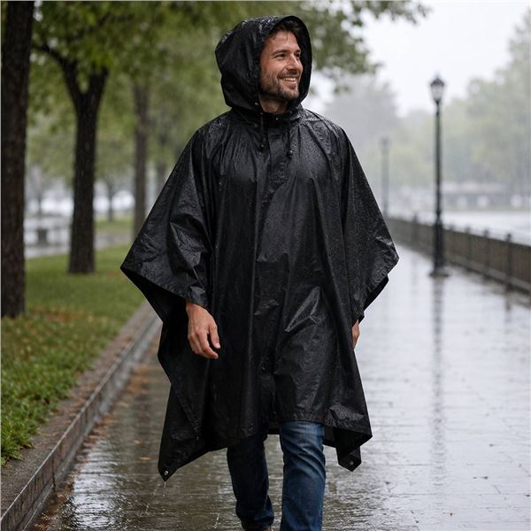 MIRA Safety M4 Military Poncho, Black, Large