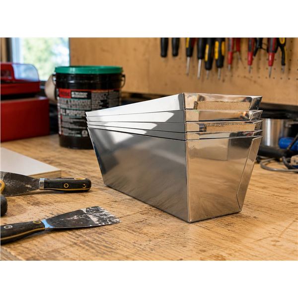 Lot of 5 - Richard 14-Inch Stainless Steel Drywall Mud Pan