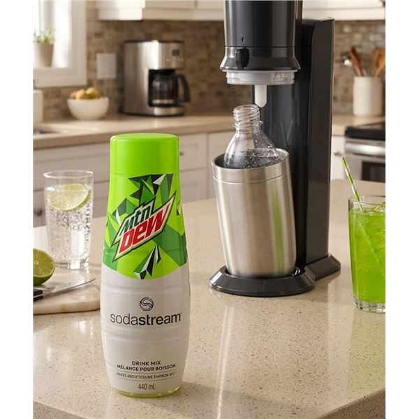 Lot of 6 SodaStream Mountain Dew Drink Mix 440mL
