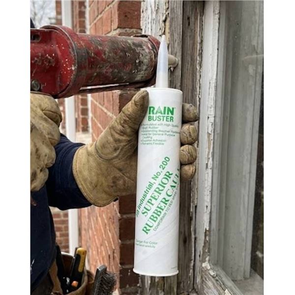 Rain Buster No. 200 Rubber Caulk, 36 Tubes White
