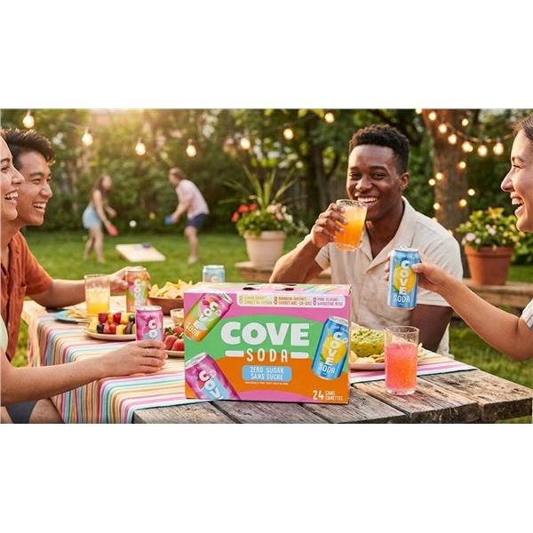 Cove Soda Zero Sugar 24-Can Variety Pack x 355ml