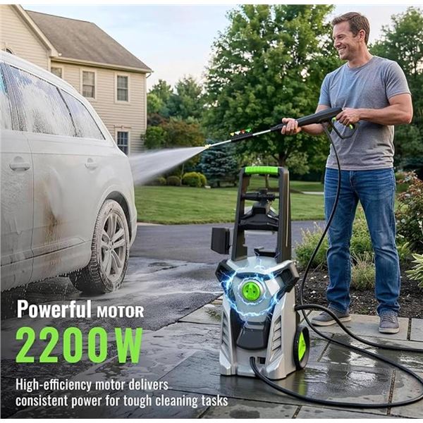 2200W Electric Pressure Washer 9650 PSI
