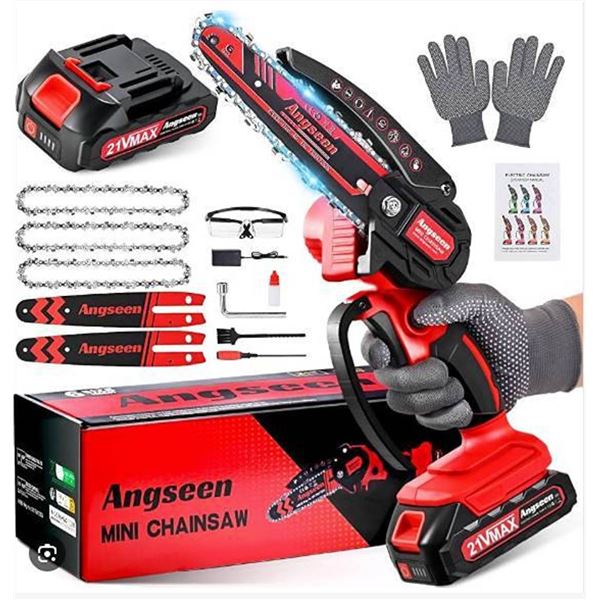 Angseen Mini Chainsaw, 6 Inch, Lithium