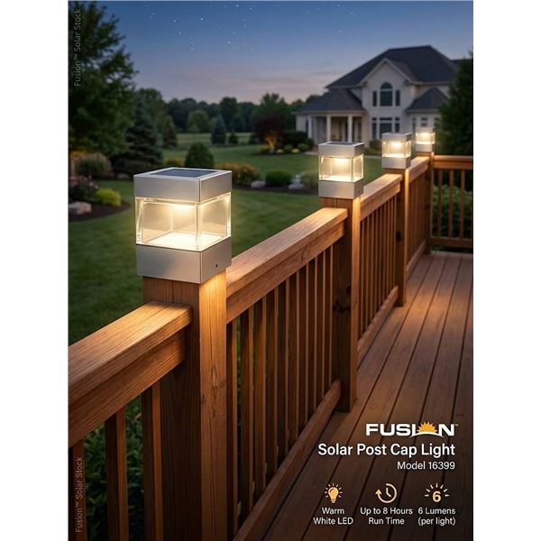 Set of 6 - Fusion Solar Post Cap Light