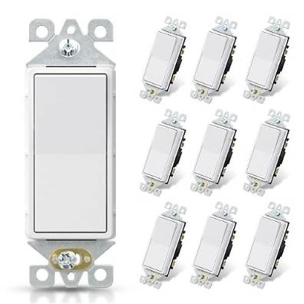 VALU+ Switch DECO 15A 3W White, Box of 30