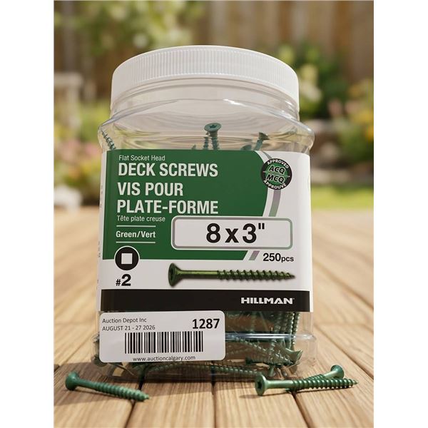 Hillman Flat Socket Head Deck Screws 8x3" 250pcs
