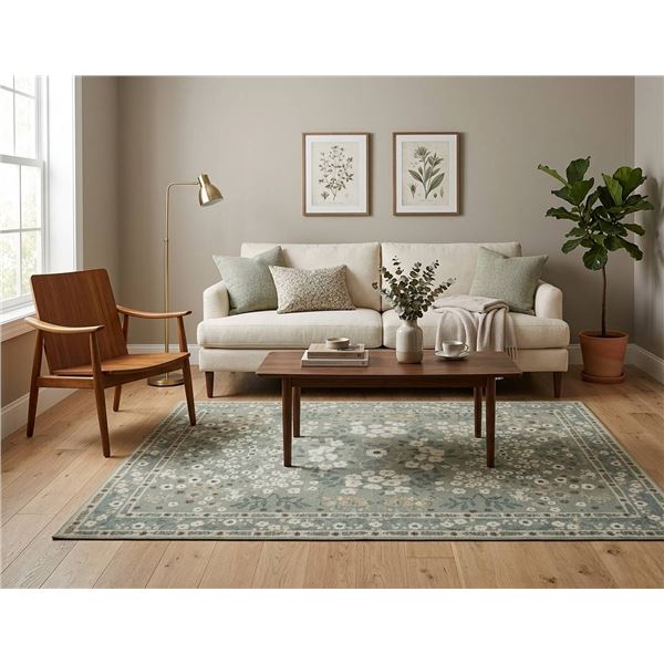 Wyatt & Ash Machine Washable Area Rug, 63 in x 89 in