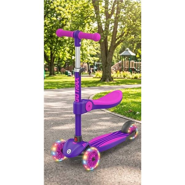LaScoota Kick Scooter Purple With Yellow