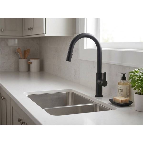 KOHLER RODEAN Matte Black Kitchen Faucet