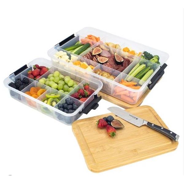SnackleBox Set of 2 with Bamboo Cutting Board