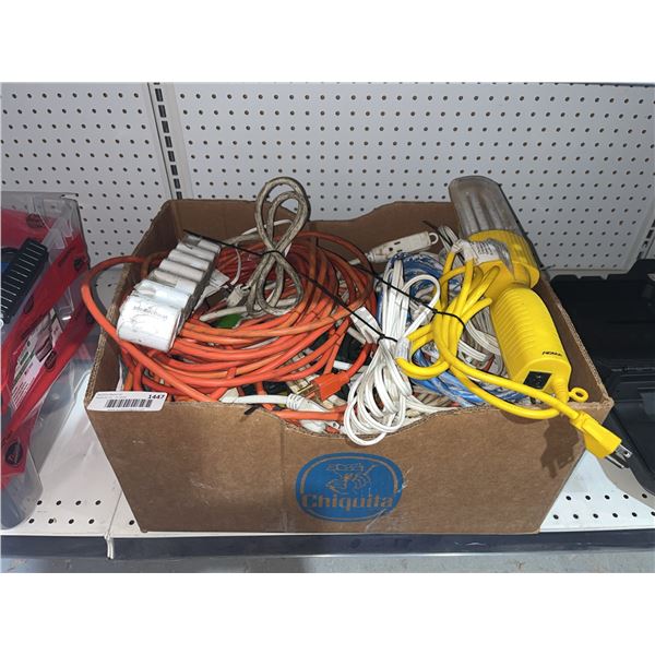 Extension Cords and Work Light Lot