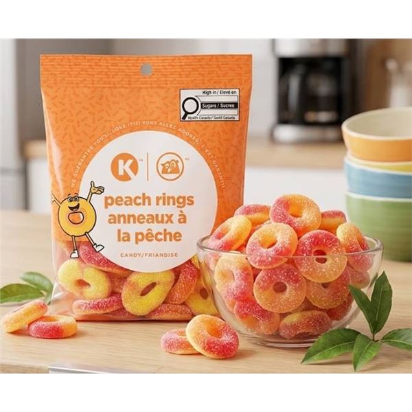 Peach Rings Candy 12 Packs (155g Each)