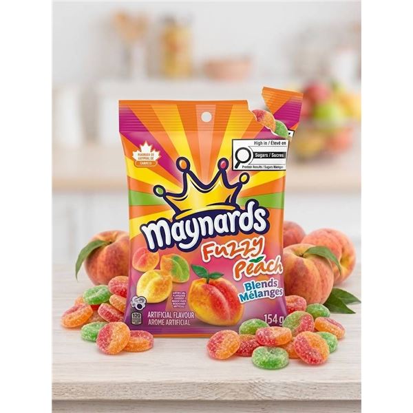 Maynards Fuzzy Peach Candy 12 x 154g