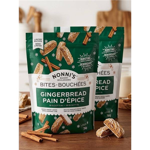 2 Packs Nonni's Gingerbread Biscotti Bites