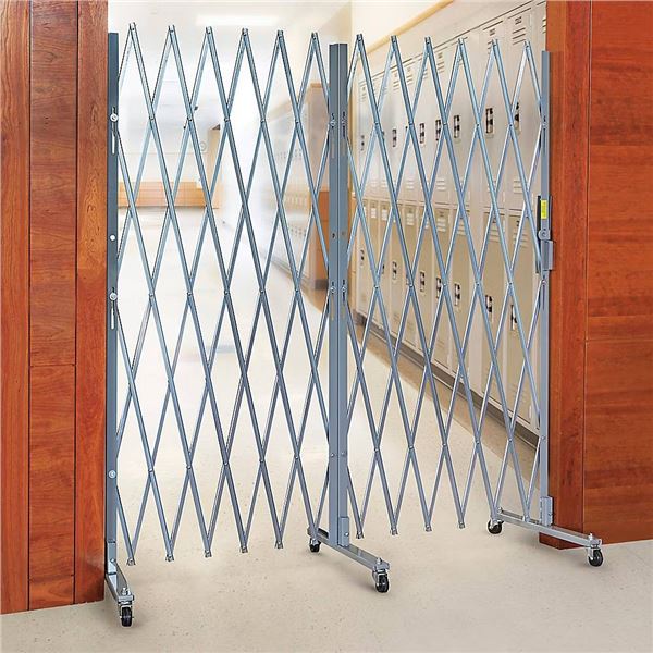 Metal Folding Security Gate on Wheels 6ft Tall