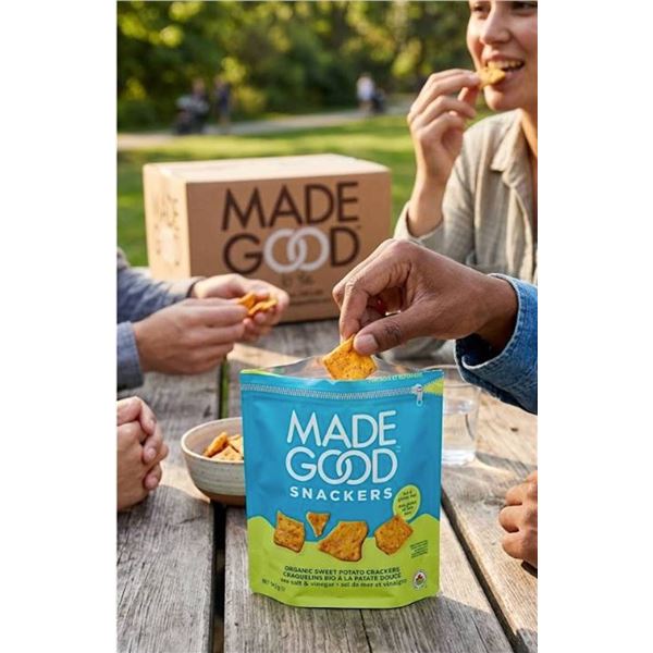MadeGood Organic Sweet Potato Sea Salt & Vinegar Crackers 12 x 142g