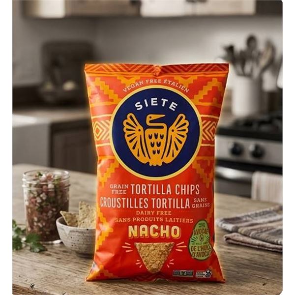 Siete Grain Free Nacho Tortilla Chips 12x142g