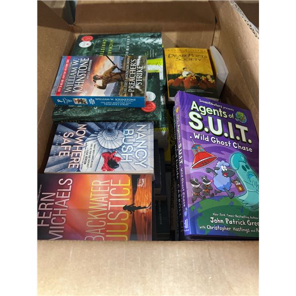 Box lot of Assorted books Aprox 30+ books per box
