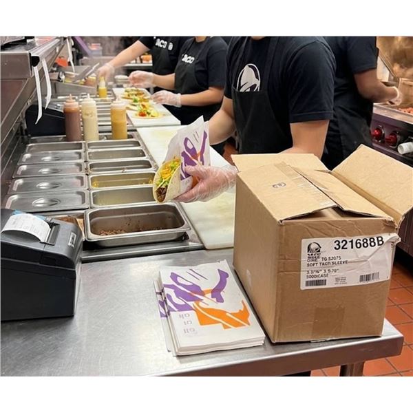 Taco Bell Soft Taco Sleeves, 5000/Case